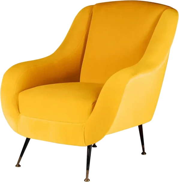  Mustard Velvet Armchair